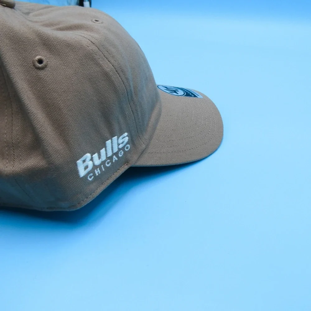'47 Brand Cap Mens One Size Clean Up Chicago Bulls‎ Tan Embroidered Cotton NBA